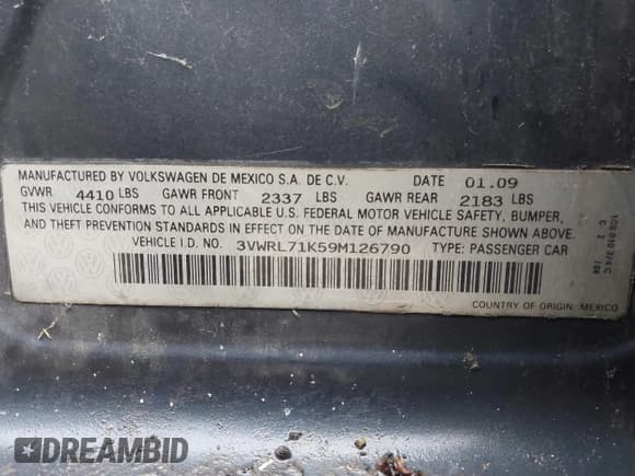 ✅ 2009 Volkswagen Jetta TDI • VIN: 3VWRL71K59M126790 • Лот: 43651980. Опубликован ранее на IAAI с пробегом 233 150 миль. Бесплатный доступ к архиву аукционных продаж из США и подробный отчёт об истории автомобиля на DreamBid. Изображение 9.