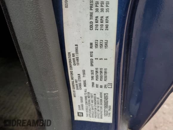 ✅ 2006 Chevrolet Colorado Work Truck • VIN: 1GCDT196068248975 • Lot: 92350795. Listed on Copart with 103,559 mi. Free auction sales archive from the USA and detailed vehicle history report at DreamBid. Image 12.