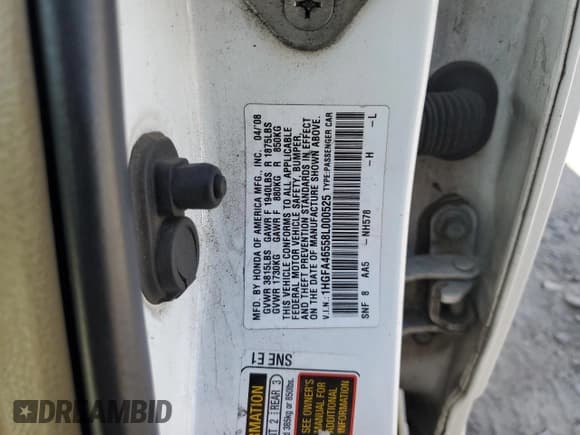 ✅ 2008 Honda Civic GX • VIN: 1HGFA46558L000525 • Lot: 80506145. Listed on Copart with 198,882 mi. Free auction sales archive from the USA and detailed vehicle history report at DreamBid. Image 12.