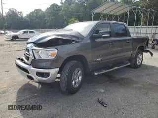 2021 Ram 1500 Big Horn with VIN 1C6SRFFM4MN697975, listed as a Copart auction lot 67647675 with 71,365 mi miles and Non repairable. Bid and sale history available at DreamBid. Image 1.