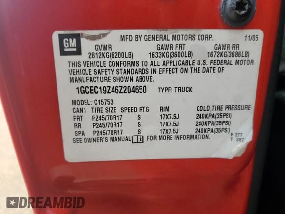 ✅ 2006 Chevrolet Silverado 1500 LT1 • VIN: 1GCEC19Z46Z204650 • Лот: 72016674. Опубликован ранее на Copart с пробегом 177 794 миль. Бесплатный доступ к архиву аукционных продаж из США и подробный отчёт об истории автомобиля на DreamBid. Изображение 12.