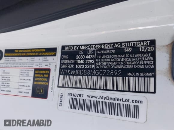 ✅ 2021 Mercedes-Benz C 300 • VIN: W1KWJ8DB8MG072892 • Lot: 43664823. Wystawiony na IAAI z przebiegiem 42 961 mil. Bezpłatny archiwum sprzedaży aukcyjnych z USA i szczegółowy raport historii pojazdu na DreamBid. Zdjęcie 9.