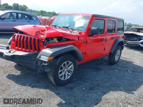 ✅ 2023 Jeep Wrangler Sport S • VIN: 1C4HJXDN5PW701929 • Lot: 43341342. Wystawiony na IAAI z przebiegiem 46 084 mil. Bezpłatny archiwum sprzedaży aukcyjnych z USA i szczegółowy raport historii pojazdu na DreamBid. Zdjęcie 2.