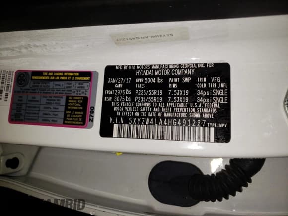 ✅ 2017 Hyundai Santa Fe Ultimate • VIN: 5XYZW4LA4HG491227 • Лот: 70191102. Опубликован ранее на Copart с пробегом 45 754 миль. Бесплатный доступ к архиву аукционных продаж из США и подробный отчёт об истории автомобиля на DreamBid. Изображение 12.