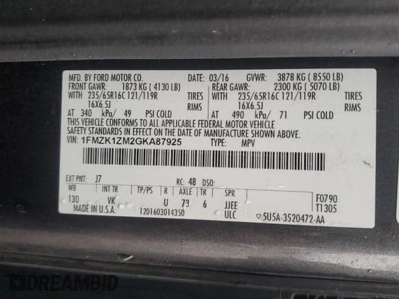 ✅ 2016 Ford Transit XL • VIN: 1FMZK1ZM2GKA87925 • Lot: 89156715. Wystawiony na Copart z przebiegiem 198 108 mil. Bezpłatny archiwum sprzedaży aukcyjnych z USA i szczegółowy raport historii pojazdu na DreamBid. Zdjęcie 15.