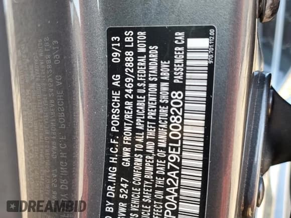 ✅ 2014 Porsche Panamera • VIN: WP0AA2A79EL008208 • Лот: 90492825. Опубликован ранее на Copart с пробегом 73 949 миль. Бесплатный доступ к архиву аукционных продаж из США и подробный отчёт об истории автомобиля на DreamBid. Изображение 12.