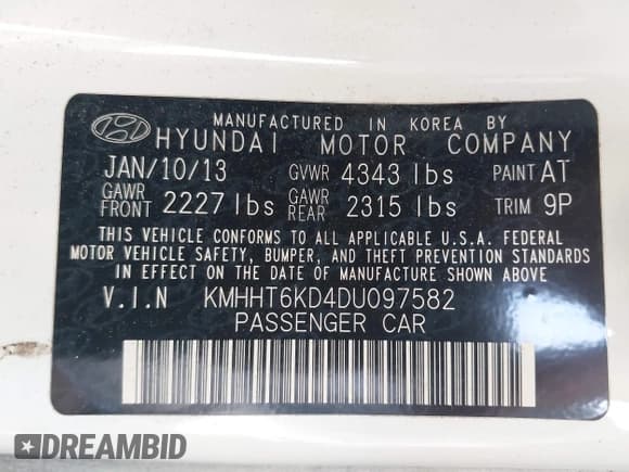 ✅ 2013 Hyundai Genesis Coupe Premium • VIN: KMHHT6KD4DU097582 • Lot: 42276696. Wystawiony na IAAI z przebiegiem 114 934 mil. Bezpłatny archiwum sprzedaży aukcyjnych z USA i szczegółowy raport historii pojazdu na DreamBid. Zdjęcie 9.