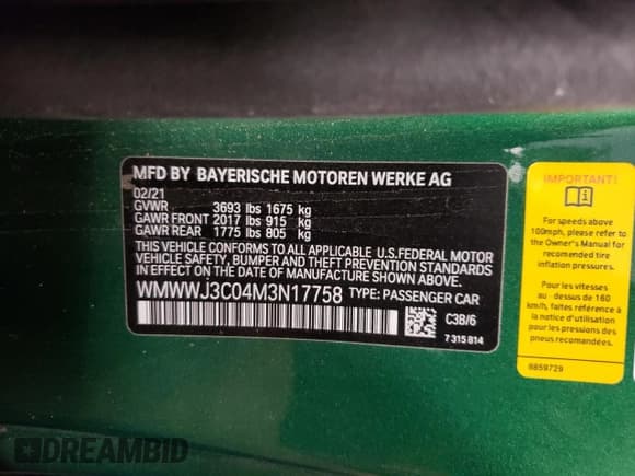 ✅ 2021 MINI Convertible Cooper • VIN: WMWWJ3C04M3N17758 • Лот: 60411294. Опубликован ранее на Copart с пробегом 3 881 миль. Бесплатный доступ к архиву аукционных продаж из США и подробный отчёт об истории автомобиля на DreamBid. Изображение 14.