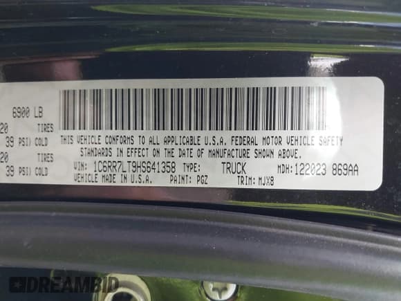 ✅ 2017 Ram 1500 Big Horn • VIN: 1C6RR7LT9HS641358 • Lot: 43093664. Listed on IAAI with 88,289 mi. Free auction sales archive from the USA and detailed vehicle history report at DreamBid. Image 9.