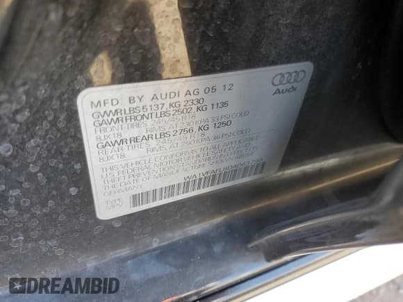 ✅ 2013 Audi allroad A4 Prestige • VIN: WA1VFAFL8DA063790 • Лот: 41794435. Опубликован ранее на Copart с пробегом 100 416 миль. Бесплатный доступ к архиву аукционных продаж из США и подробный отчёт об истории автомобиля на DreamBid. Изображение 12.