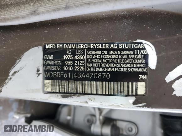 ✅ 2003 Mercedes-Benz C 240 • VIN: WDBRF61J43A470870 • Lot: 92164705. Wystawiony na Copart z przebiegiem Nie podano. Bezpłatny archiwum sprzedaży aukcyjnych z USA i szczegółowy raport historii pojazdu na DreamBid. Zdjęcie 12.