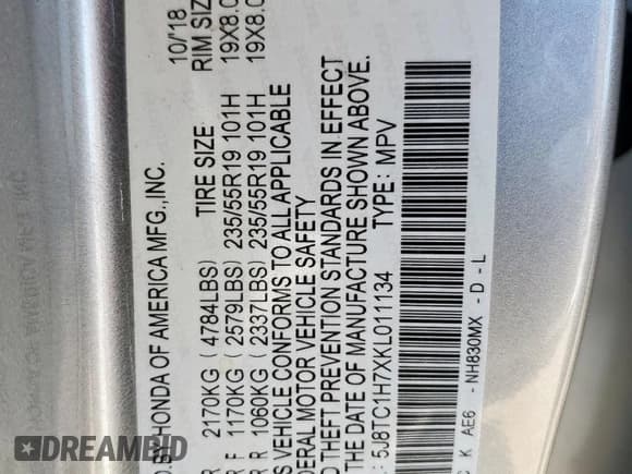 ✅ 2019 Acura RDX Advance • VIN: 5J8TC1H7XKL011134 • Lot: 70184035. Listed on Copart with 63,565 mi. Free auction sales archive from the USA and detailed vehicle history report at DreamBid. Image 13.