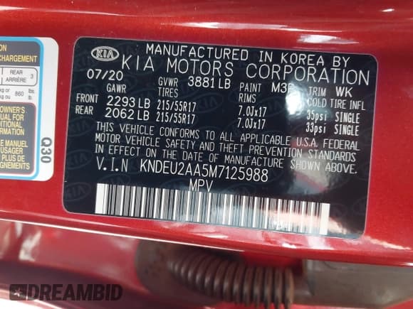 ✅ 2021 Kia Seltos S • VIN: KNDEU2AA5M7125988 • Lot: 42867285. Listed on IAAI with 51,366 mi. Free auction sales archive from the USA and detailed vehicle history report at DreamBid. Image 9.