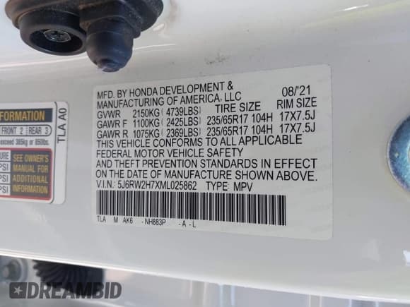 ✅ 2021 Honda CR-V Special Edition • VIN: 5J6RW2H7XML025862 • Lot: 41941604. Wystawiony na IAAI z przebiegiem 54 124 mil. Bezpłatny archiwum sprzedaży aukcyjnych z USA i szczegółowy raport historii pojazdu na DreamBid. Zdjęcie 9.