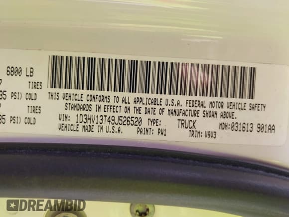 ✅ 2009 Dodge 1500 Laramie • VIN: 1D3HV13T49J526520 • Lot: 42199548. Wystawiony na IAAI z przebiegiem 149 113 mil. Bezpłatny archiwum sprzedaży aukcyjnych z USA i szczegółowy raport historii pojazdu na DreamBid. Zdjęcie 9.