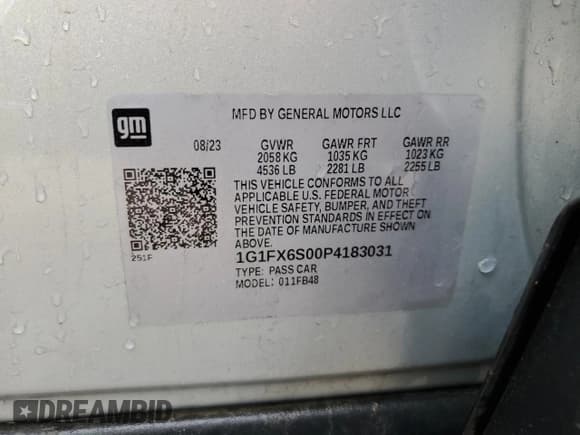 ✅ 2023 Chevrolet Bolt EV 2LT • VIN: 1G1FX6S00P4183031 • Lot: 50539555. Wystawiony na Copart z przebiegiem 94 336 mil. Bezpłatny archiwum sprzedaży aukcyjnych z USA i szczegółowy raport historii pojazdu na DreamBid. Zdjęcie 12.