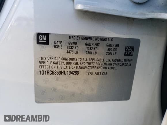 ✅ 2017 Chevrolet Volt LT • VIN: 1G1RC6S59HU104283 • Lot: 70015913. Wystawiony na Copart z przebiegiem 109 470 mil. Bezpłatny archiwum sprzedaży aukcyjnych z USA i szczegółowy raport historii pojazdu na DreamBid. Zdjęcie 12.