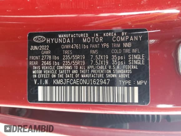 ✅ 2022 Hyundai Tucson N Line • VIN: KM8JFCAE0NU162947 • Lot: 68936624. Wystawiony na Copart z przebiegiem 119 523 mil. Bezpłatny archiwum sprzedaży aukcyjnych z USA i szczegółowy raport historii pojazdu na DreamBid. Zdjęcie 13.