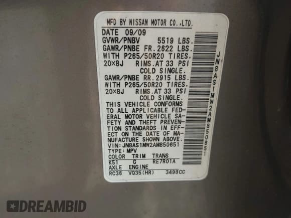 ✅ 2010 Infiniti FX • VIN: JN8AS1MW2AM850651 • Lot: 43500273. Wystawiony na IAAI z przebiegiem 212 239 mil. Bezpłatny archiwum sprzedaży aukcyjnych z USA i szczegółowy raport historii pojazdu na DreamBid. Zdjęcie 9.