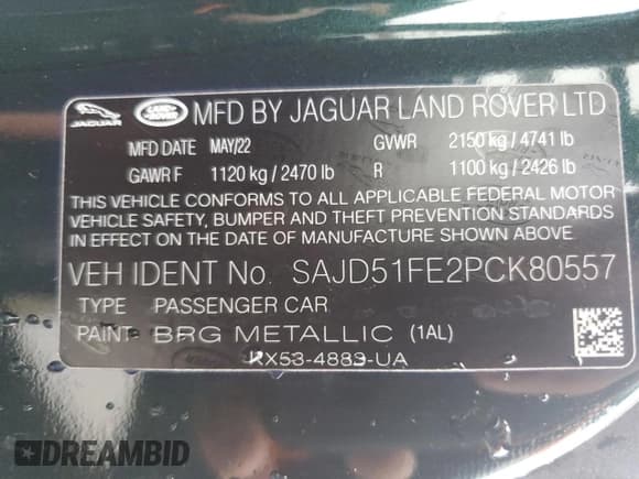 ✅ 2023 Jaguar F-Type R • VIN: SAJD51FE2PCK80557 • Lot: 42913425. Wystawiony na Copart z przebiegiem 12 399 mil. Bezpłatny archiwum sprzedaży aukcyjnych z USA i szczegółowy raport historii pojazdu na DreamBid. Zdjęcie 12.