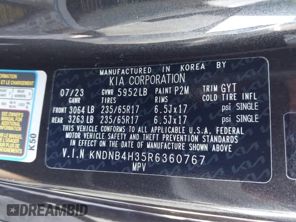 ✅ 2024 Kia Carnival LX • VIN: KNDNB4H35R6360767 • Лот: 43517059. Опубликован ранее на IAAI с пробегом 26 987 миль. Бесплатный доступ к архиву аукционных продаж из США и подробный отчёт об истории автомобиля на DreamBid. Изображение 9.