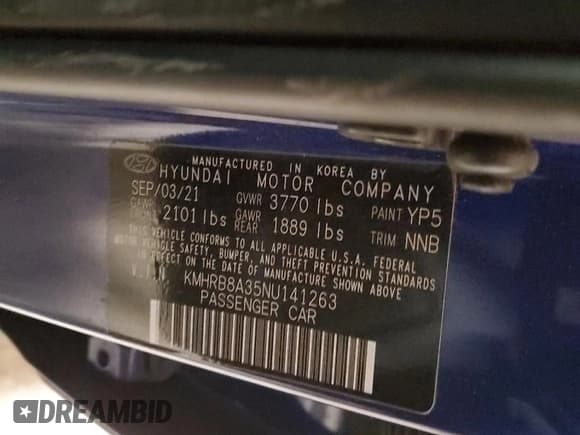 ✅ 2022 Hyundai Venue SE • VIN: KMHRB8A35NU141263 • Lot: 87584095. Listed on Copart with 36,356 mi. Free auction sales archive from the USA and detailed vehicle history report at DreamBid. Image 13.