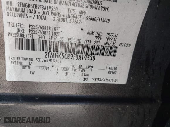 ✅ 2015 Ford Flex SEL • VIN: 2FMGK5C89FBA19530 • Lot: 43696092. Wystawiony na IAAI z przebiegiem 176 957 mil. Bezpłatny archiwum sprzedaży aukcyjnych z USA i szczegółowy raport historii pojazdu na DreamBid. Zdjęcie 9.