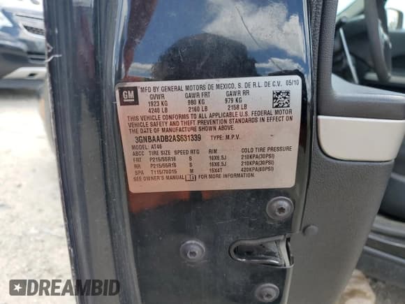 ✅ 2010 Chevrolet HHR LS • VIN: 3GNBAADB2AS631339 • Lot: 61805474. Listed on Copart with 175,022 mi. Free auction sales archive from the USA and detailed vehicle history report at DreamBid. Image 14.