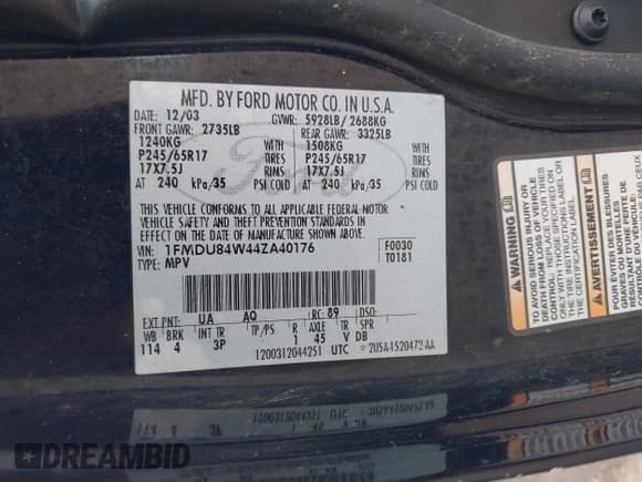 ✅ 2004 Ford Explorer Eddie Bauer • VIN: 1FMDU84W44ZA40176 • Лот: 42697376. Опубликован ранее на IAAI с пробегом 172 723 миль. Бесплатный доступ к архиву аукционных продаж из США и подробный отчёт об истории автомобиля на DreamBid. Изображение 9.