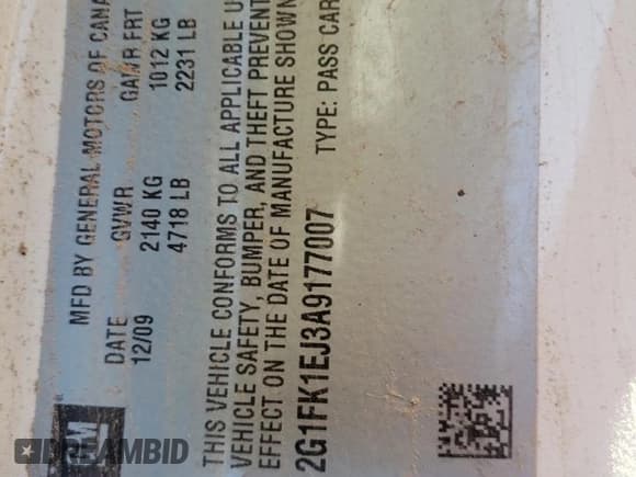 ✅ 2010 Chevrolet Camaro 2SS • VIN: 2G1FK1EJ3A9177007 • Лот: 71295705. Опубликован ранее на Copart с пробегом 154 547 миль. Бесплатный доступ к архиву аукционных продаж из США и подробный отчёт об истории автомобиля на DreamBid. Изображение 13.