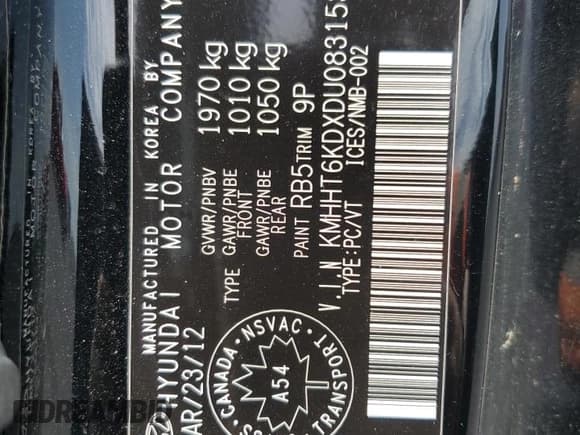 ✅ 2013 Hyundai Genesis Coupe R-Spec • VIN: KMHHT6KDXDU083153 • Lot: 62513615. Wystawiony na Copart z przebiegiem 145 932 mil. Bezpłatny archiwum sprzedaży aukcyjnych z USA i szczegółowy raport historii pojazdu na DreamBid. Zdjęcie 13.