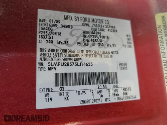 ✅ 2005 Lincoln Navigator Luxury • VIN: 5LMFU28575LJ14635 • Lot: 75767744. Listed on Copart with Not provided. Free auction sales archive from the USA and detailed vehicle history report at DreamBid. Image 13.