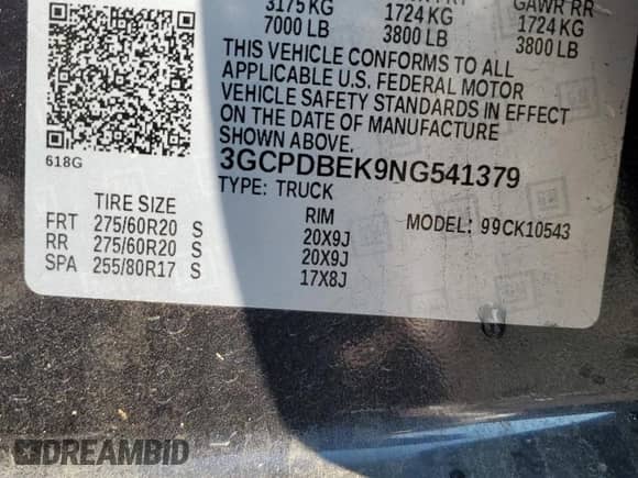 ✅ 2022 Chevrolet Silverado 1500 Custom • VIN: 3GCPDBEK9NG541379 • Lot: 84034735. Listed on Copart with 92,975 mi. Free auction sales archive from the USA and detailed vehicle history report at DreamBid. Image 13.