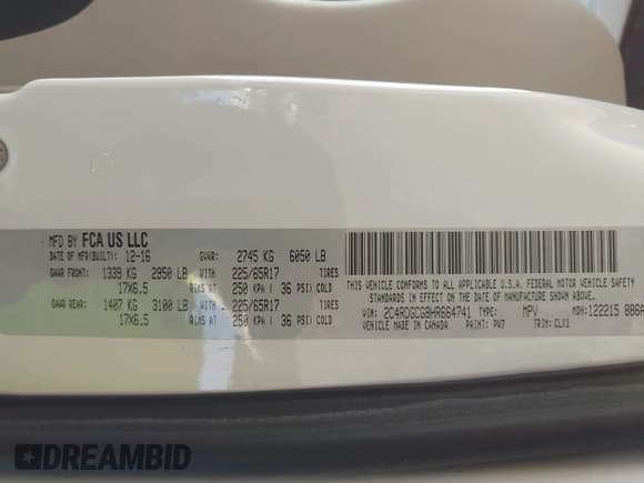 ✅ 2017 Dodge Grand Caravan SXT • VIN: 2C4RDGCG8HR664741 • Lot: 43455831. Listed on IAAI with 150,208 mi. Free auction sales archive from the USA and detailed vehicle history report at DreamBid. Image 9.