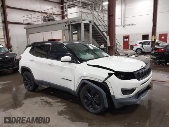 ✅ 2019 Jeep Compass Latitude • VIN: 3C4NJDBB2KT616748 • Lot: 43093628. Listed on IAAI with 87,538 mi. Free auction sales archive from the USA and detailed vehicle history report at DreamBid. Image 1.