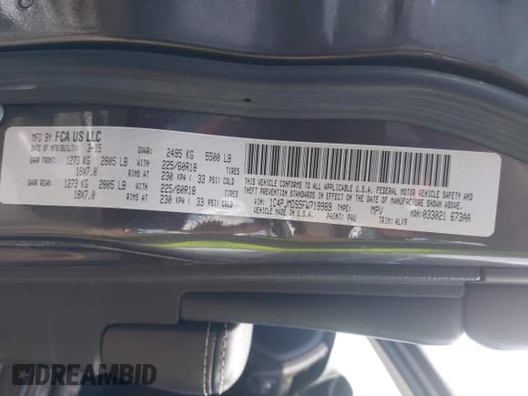 ✅ 2015 Jeep Cherokee Limited • VIN: 1C4PJMDS5FW719989 • Lot: 42572234. Listed on IAAI with 140,420 mi. Free auction sales archive from the USA and detailed vehicle history report at DreamBid. Image 9.