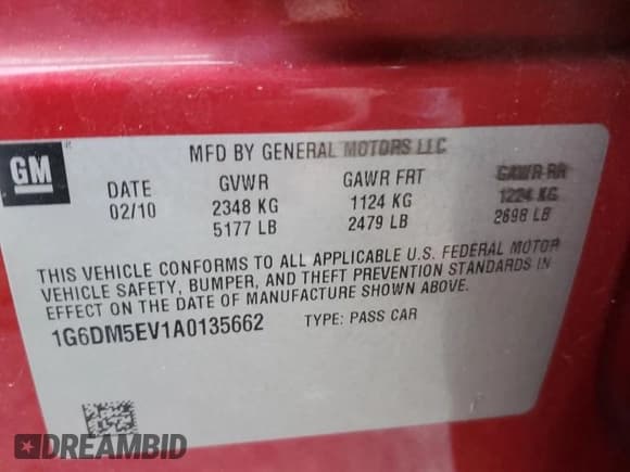 ✅ 2010 Cadillac CTS • VIN: 1G6DM5EV1A0135662 • Lot: 85854594. Wystawiony na Copart z przebiegiem 85 093 mil. Bezpłatny archiwum sprzedaży aukcyjnych z USA i szczegółowy raport historii pojazdu na DreamBid. Zdjęcie 12.