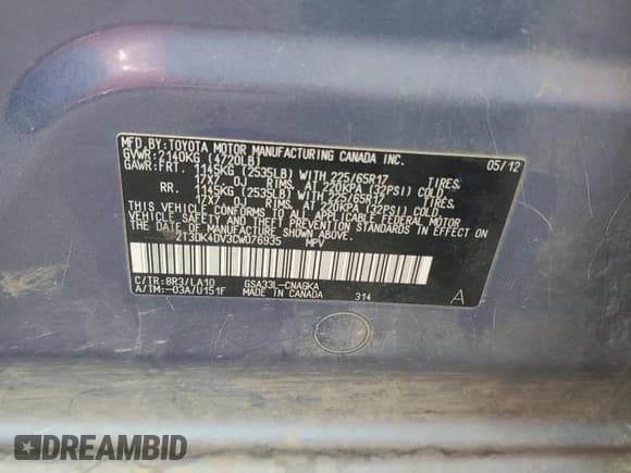 ✅ 2012 Toyota RAV4 Limited • VIN: 2T3DK4DV3CW076935 • Лот: 85199375. Опубликован ранее на Copart с пробегом 245 712 миль. Бесплатный доступ к архиву аукционных продаж из США и подробный отчёт об истории автомобиля на DreamBid. Изображение 13.