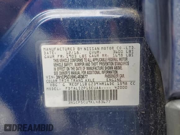 ✅ 2019 Nissan Kicks SR • VIN: 3N1CP5CU9KL483677 • Лот: 90096205. Опубликован ранее на Copart с пробегом 60 276 миль. Бесплатный доступ к архиву аукционных продаж из США и подробный отчёт об истории автомобиля на DreamBid. Изображение 14.