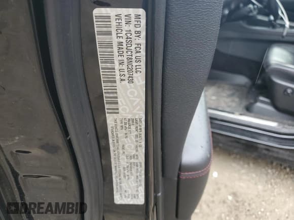 ✅ 2022 Dodge Durango R/T • VIN: 1C4SDJCT8NC207430 • Lot: 66125015. Wystawiony na Copart z przebiegiem 56 749 mil. Bezpłatny archiwum sprzedaży aukcyjnych z USA i szczegółowy raport historii pojazdu na DreamBid. Zdjęcie 14.