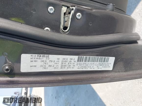 ✅ 2019 Dodge Journey SE • VIN: 3C4PDCBB5KT746730 • Lot: 42922945. Wystawiony na IAAI z przebiegiem 122 403 mil. Bezpłatny archiwum sprzedaży aukcyjnych z USA i szczegółowy raport historii pojazdu na DreamBid. Zdjęcie 9.