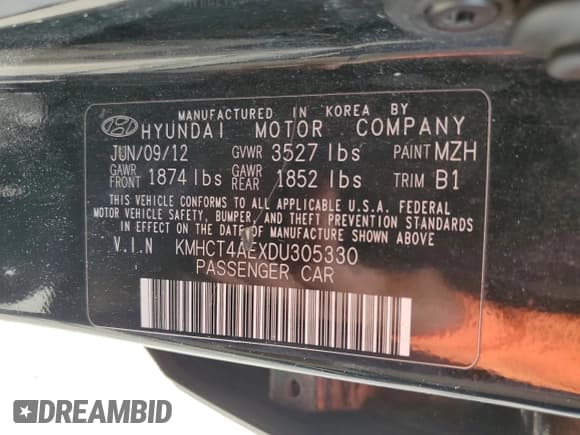 ✅ 2013 Hyundai Accent GLS • VIN: KMHCT4AEXDU305330 • Lot: 72955944. Wystawiony na Copart z przebiegiem 167 535 mil. Bezpłatny archiwum sprzedaży aukcyjnych z USA i szczegółowy raport historii pojazdu na DreamBid. Zdjęcie 12.