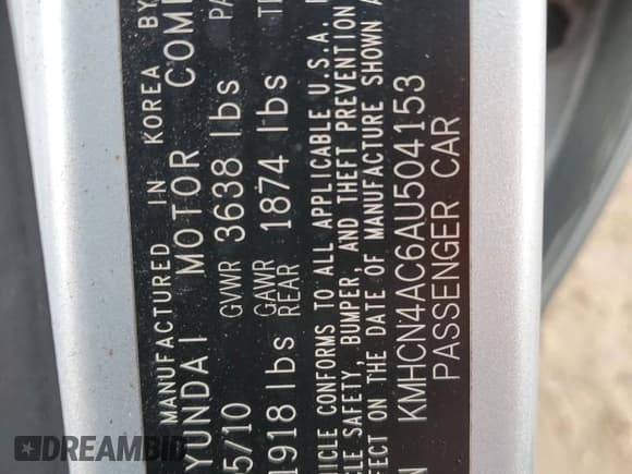 ✅ 2010 Hyundai Accent GLS • VIN: KMHCN4AC6AU504153 • Лот: 85639084. Опубликован ранее на Copart с пробегом 79 525 миль. Бесплатный доступ к архиву аукционных продаж из США и подробный отчёт об истории автомобиля на DreamBid. Изображение 15.