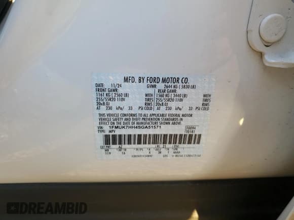 ✅ 2025 Ford Explorer • VIN: 1FMUK7HH4SGA51571 • Lot: 91636995. Listed on Copart with 7,178 mi. Free auction sales archive from the USA and detailed vehicle history report at DreamBid. Image 13.