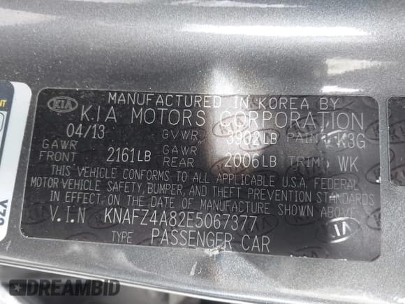 ✅ 2014 Kia Forte EX • VIN: KNAFZ4A82E5067377 • Lot: 43681276. Listed on IAAI with 113,087 mi. Free auction sales archive from the USA and detailed vehicle history report at DreamBid. Image 9.