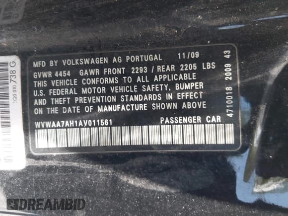 ✅ 2010 Volkswagen Eos • VIN: WVWAA7AH1AV011561 • Лот: 42676740. Опубликован ранее на IAAI с пробегом 118 958 миль. Бесплатный доступ к архиву аукционных продаж из США и подробный отчёт об истории автомобиля на DreamBid. Изображение 9.