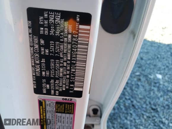 ✅ 2017 Hyundai Santa Fe Ultimate • VIN: 5XYZWDLAXHG407847 • Lot: 69368652. Wystawiony na Copart z przebiegiem 65 391 mil mil. Skorzystaj z bezpłatnego archiwum sprzedaży aukcyjnych z USA i zobacz szczegółowy raport historii pojazdu na DreamBid. Zdjęcie 13.