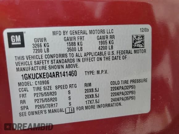 ✅ 2010 GMC Yukon XL SLT • VIN: 1GKUCKE04AR141460 • Lot: 52349855. Listed on Copart with 204,541 mi. Free auction sales archive from the USA and detailed vehicle history report at DreamBid. Image 14.