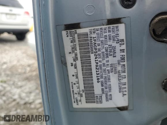 ✅ 1993 Ford Taurus • VIN: 1FACP5241PA213166 • Лот: 55179945. Опубликован ранее на Copart с пробегом 20 998 миль. Бесплатный доступ к архиву аукционных продаж из США и подробный отчёт об истории автомобиля на DreamBid. Изображение 13.