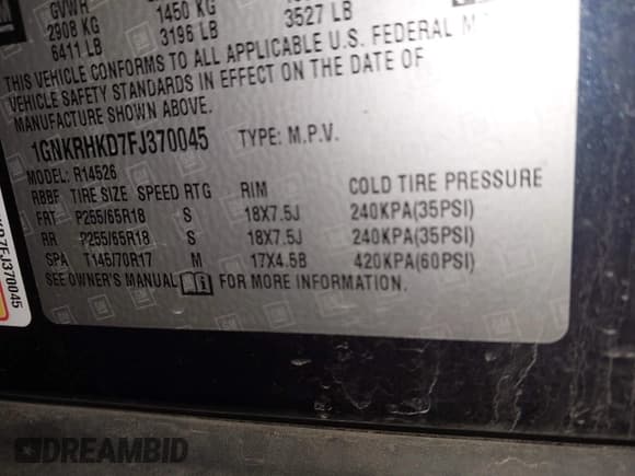 ✅ 2015 Chevrolet Traverse LT • VIN: 1GNKRHKD7FJ370045 • Лот: 41939074. Опубликован ранее на IAAI с пробегом 88 378 миль. Бесплатный доступ к архиву аукционных продаж из США и подробный отчёт об истории автомобиля на DreamBid. Изображение 9.